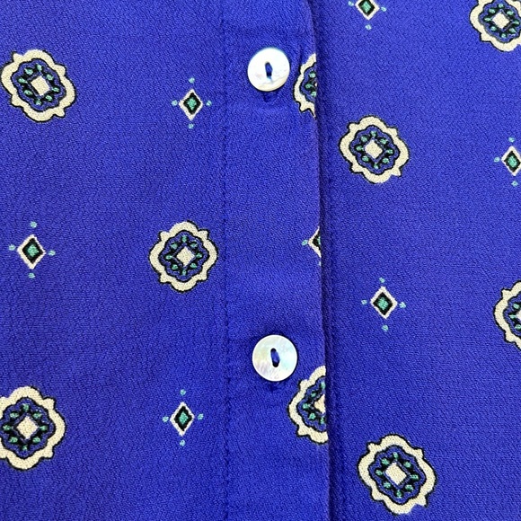 Free People Intimately • Blue Purple Button Down Long Sleeve Top Size XS - Picture 7 of 17